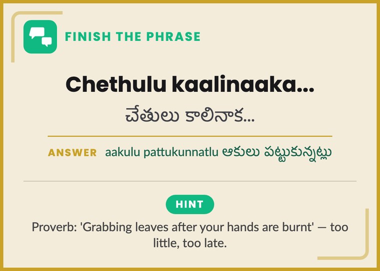 Culture Cards Telugu Edition card